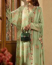 Gul Ahmed Pistachio Voile Suit- Pakistani Designer Lawn Suits