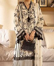 Gul Ahmed Off-white Voile Suit- Pakistani Designer Lawn Suits