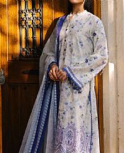Beige/Blue Lawn Suit