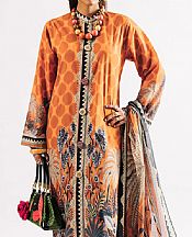 Pastel Orange Lawn Suit