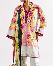 Yellow/Pink Lawn Suit