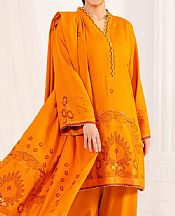Gul Ahmed Orange Jacquard Suit- Pakistani Winter Clothing