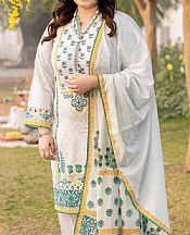 Gul Ahmed Off White Lawn Suit- Pakistani Lawn Dress