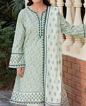 Off White/Light Green Lawn Suit