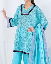 Gul Ahmed Light Turquoise Lawn Suit- Pakistani Lawn Dress