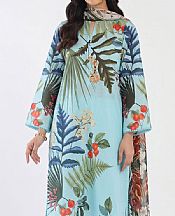 Gul Ahmed Sky Blue Lawn Suit- Pakistani Designer Lawn Suits