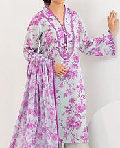 Gul Ahmed Pale Blue/Fuchsia Lawn Suit- Pakistani Lawn Dress
