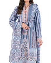 Gul Ahmed Slate Blue Lawn Suit- Pakistani Designer Lawn Suits