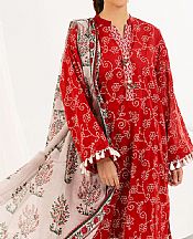 Gul Ahmed Red Lawn Suit- Pakistani Designer Lawn Suits