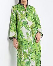 Gul Ahmed Green/Black Lawn Suit (2 pcs)- Pakistani Lawn Dress