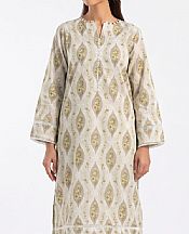 Gul Ahmed Beige Lawn Suit (2 pcs)- Pakistani Designer Lawn Suits
