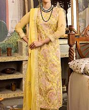Gul Ahmed Yellow Swiss Voile Suit- Pakistani Designer Lawn Suits