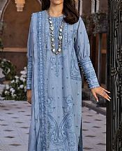 Gul Ahmed Faded Blue Lawn Suit- Pakistani Lawn Dress