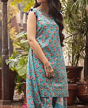 Cyan Lawn Kurti- Pakistani Lawn Dress