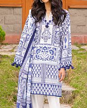 White/Blueberry Lawn Suit