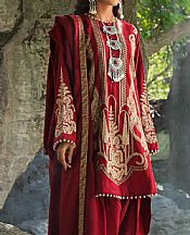Scarlet Khaddar Suit- Pakistani Winter Dress