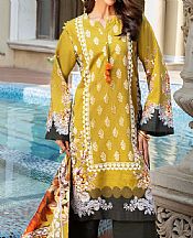 Gul Ahmed Mustard/Black Khaddar Suit- Pakistani Winter Clothing