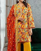 Gul Ahmed Orange Khaddar Suit- Pakistani Winter Dress