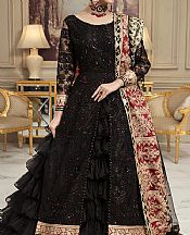 House Of Nawab Black Net Suit- Pakistani Chiffon Dress