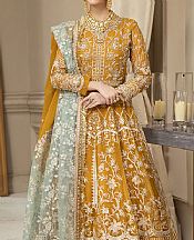 Mustard Organza Suit- Pakistani Chiffon Dress