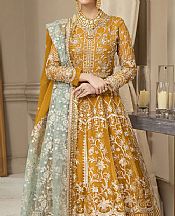 House Of Nawab Mustard Organza Suit- Pakistani Chiffon Dress