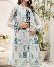 House Of Nawab Light Blue Organza Suit- Pakistani Designer Chiffon Suit