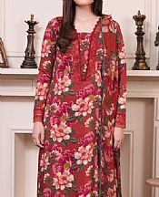 Humdum Auburn Red Viscose Suit- Pakistani Winter Clothing