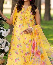 Humdum Golden Yellow Lawn Suit- Pakistani Designer Lawn Suits