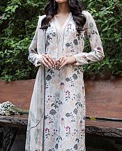 Humdum Ivory/Grey Lawn Suit- Pakistani Lawn Dress