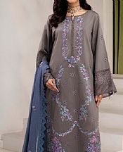 Humdum Grey Viscose Suit- Pakistani Winter Clothing