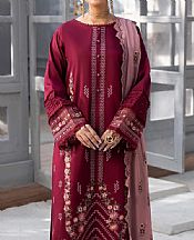 Humdum Wine Red Viscose Suit- Pakistani Winter Clothing
