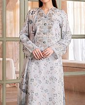 Humdum Light Grey Lawn Suit- Pakistani Designer Lawn Suits