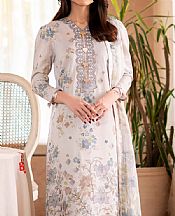 Humdum Light Grey Lawn Suit- Pakistani Designer Lawn Suits