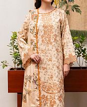 Humdum Beige Khaddar Suit- Pakistani Winter Clothing