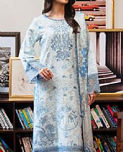 Humdum Sky Blue Khaddar Suit- Pakistani Winter Dress