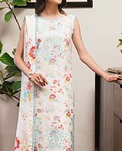 Humdum White/Turquoise Khaddar Suit- Pakistani Winter Dress