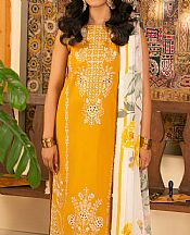 Humdum Mustard Lawn Suit- Pakistani Designer Lawn Suits