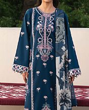 Humdum Teal Blue Lawn Suit- Pakistani Designer Lawn Suits