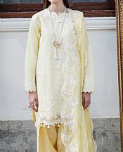 Humdum Pale Yellow Lawn Suit- Pakistani Designer Lawn Suits