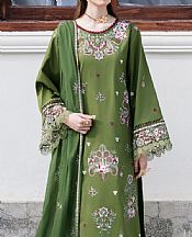 Humdum Muddy Green Lawn Suit- Pakistani Designer Lawn Suits