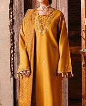 Humdum Orange Khaddar Suit- Pakistani Winter Dress