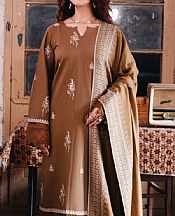 Humdum Brown Khaddar Suit- Pakistani Winter Dress