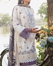 Humdum Off White Lawn Suit- Pakistani Lawn Dress