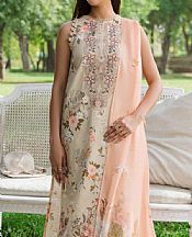 Humdum Beige Lawn Suit- Pakistani Lawn Dress