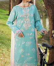Humdum Cyan Lawn Suit- Pakistani Designer Lawn Suits