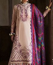Hussain Rehar Dusty Pink Lawn Suit- Pakistani Designer Lawn Suits