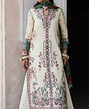 Hussain Rehar Off-white Lawn Suit- Pakistani Lawn Dress