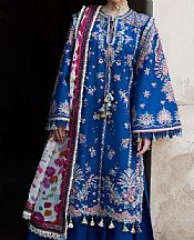 Hussain Rehar Cobalt Blue Lawn Suit- Pakistani Lawn Dress
