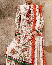 Hussain Rehar Off-white Karandi Suit- Pakistani Winter Dress