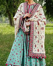 Hussain Rehar Turquoise Karandi Suit- Pakistani Winter Clothing